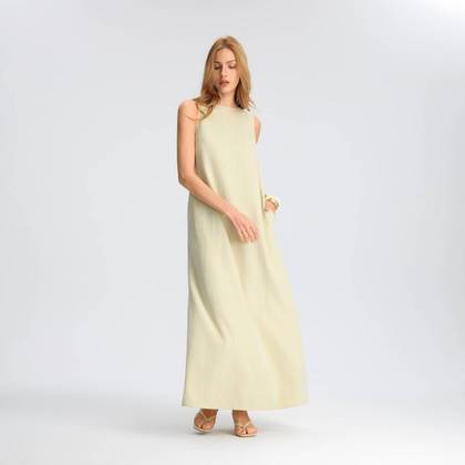 Women's Open Back Maxi Dress - A New Day™ Pastel Yellow S