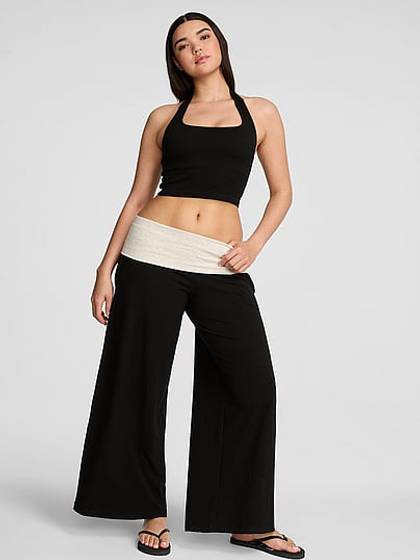 All-Day Cotton™ Foldover Wide-Leg Pants
