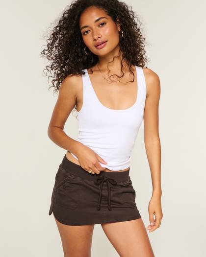 Hollister Remi Poplin Micro Mini Skort