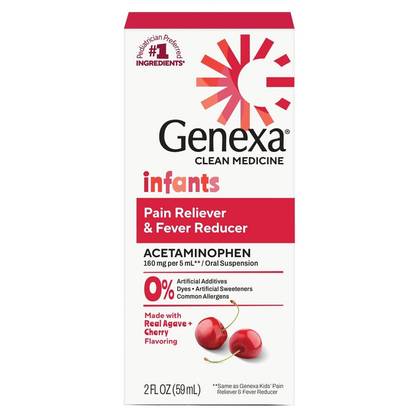 Genexa Infants' Pain & Fever Treatment - Cherry - 2 fl oz: Liquid, 160mg Acetaminophen, 1 Count