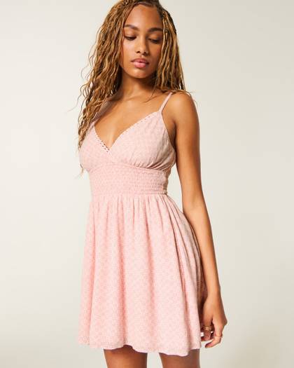 Smocked Waist Mini Dress