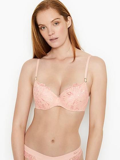 Lightly-Lined Lace Demi Bra