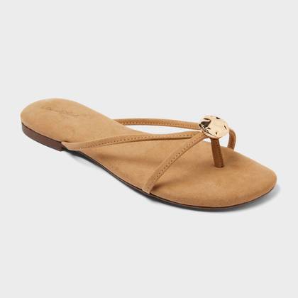 Women’s Kit Thong Sandals - Universal Thread™ Sand 5.5