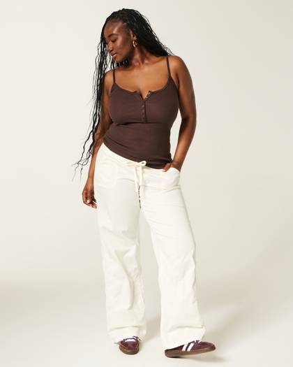 Hollister Remi Ultra Low-Rise Poplin Pull-On Pants