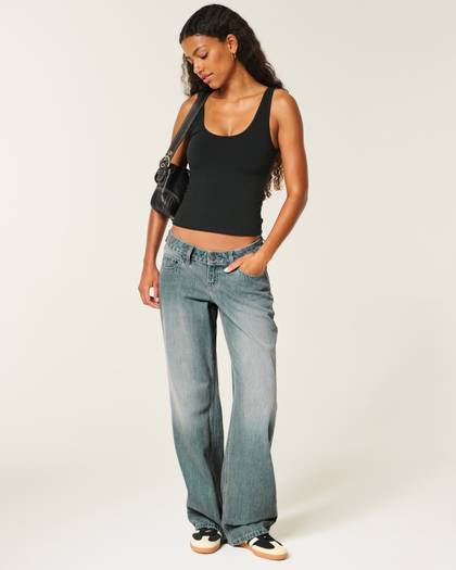 Ultra Low-Rise Baggy Jeans