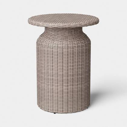 21.65" All-Weather Wicker Round Monochromatic Outdoor Patio Bistro Table Tan - Threshold™