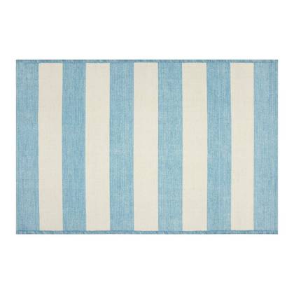 24"x36" Boxwood Cabana Striped Accent Rug Blue/White