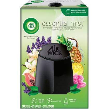 Air Wick Essential Mist Air Freshener Gadget - Unscented: Black, Battery Powered, Single Pack, Winter Theme