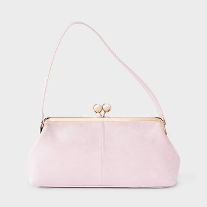 Suede Kiss Lock Clutch Bag - A New Day™ Light Pink