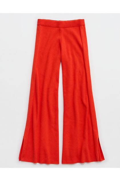 Aerie Sweater Trouser Orange Flare