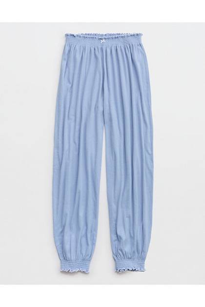 Aerie Pointelle Balloon Pajama Pant Monaco Blue