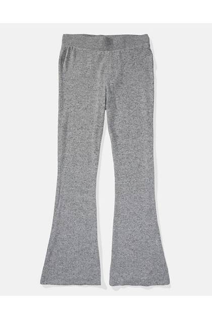 Aerie Plush Flare Pajama Pant Dark Heather Gray