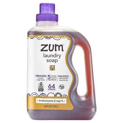 Zum Laundry Soap - Frankincense & Myrrh - 64 fl oz: Liquid, Concentrated, Paraben-Free, Plastic Jug