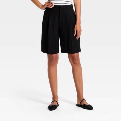 Women's Bermuda Shorts 9.5" - A New Day™ Black 6