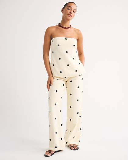 Curve Love A&F Sloane Lightweight Crepe Tailored Wide Leg Pant