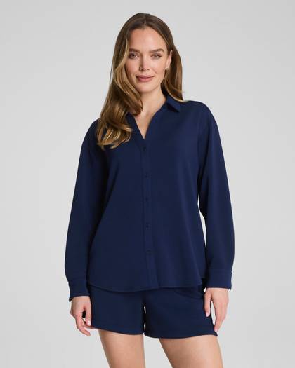 SPANX® AirEssentials® Oversized Button Down | Timeless Navy - Navy