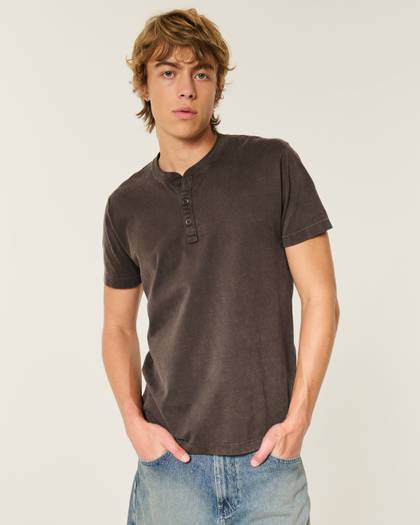Heavyweight Cotton Short-Sleeve Henley