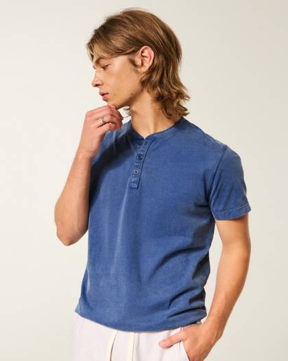 Heavyweight Cotton Short-Sleeve Henley