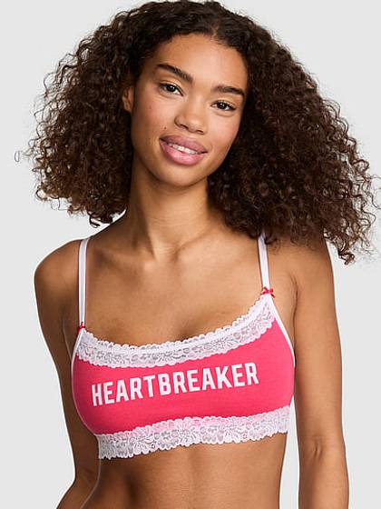 Cotton Unlined Lace-Trim Scoop Bralette
