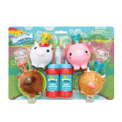 Chuckle & Roar Bubble Besties Wild Pack Bubble Toy - 4pk