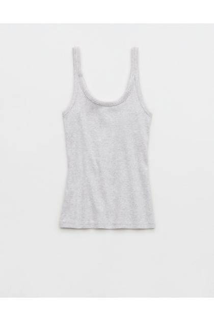 Aerie Reset Scoop Neck Tank Top Light Heather Gray