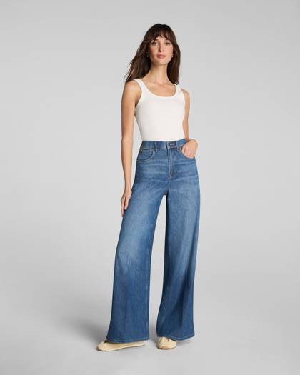 SPANXsupersmooth® Authentic 360 Lightweight Super Wide Leg Jeans | Oceanic - Oceanic
