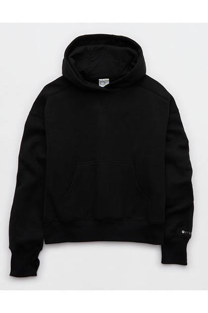 OFFLINE By Aerie Cloud Fleece Classic Length Hoodie True Black