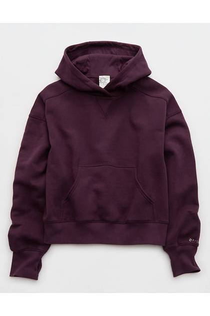 OFFLINE By Aerie Cloud Fleece Classic Length Hoodie Cool Berry