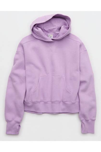 OFFLINE By Aerie Cloud Fleece Classic Length Hoodie Lively Lilac