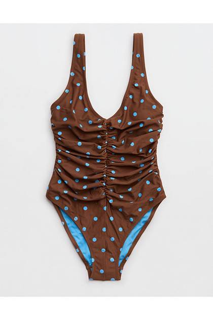 Aerie Ruched Full Coverage One Piece Swimsuit Universe