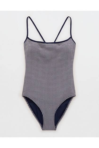 Aerie Scoop One Piece Swimsuit Navy