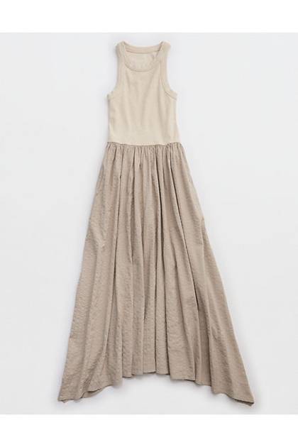 Aerie Ribbed At The Barre Dress Heather Frost