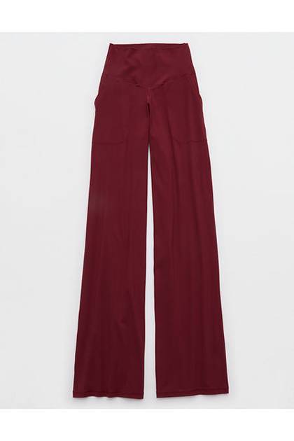 OFFLINE By Aerie Real Me XTRA High Waisted Trouser Deep Ruby