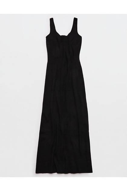 Aerie Maxi Sweater Dress True Black