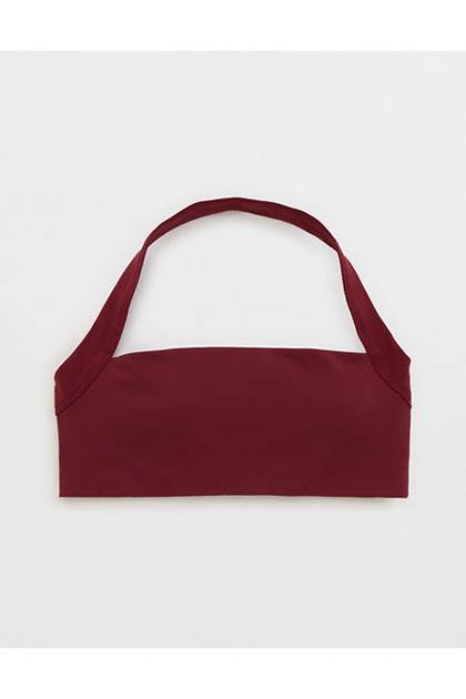 OFFLINE By Aerie Real Me XTRA Halter Classic Sports Bra Raisin Red