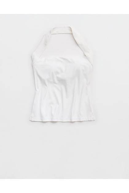 OFFLINE By Aerie Real Me XTRA Halter Tank Top White