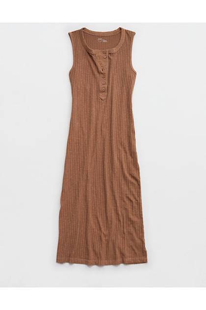 Aerie Henley Bodycon Dress Horizon