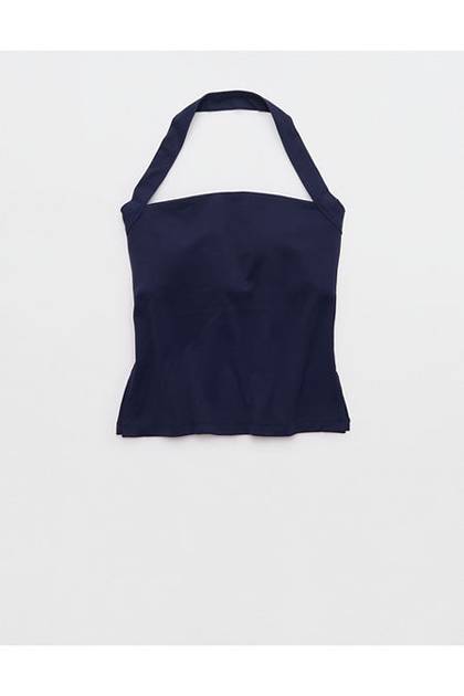 OFFLINE By Aerie Real Me XTRA Halter Tank Top Royal Navy
