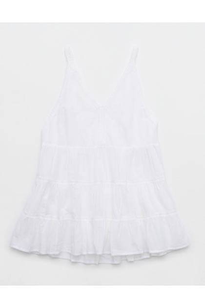 Aerie Tiered Coverup Mini Dress White