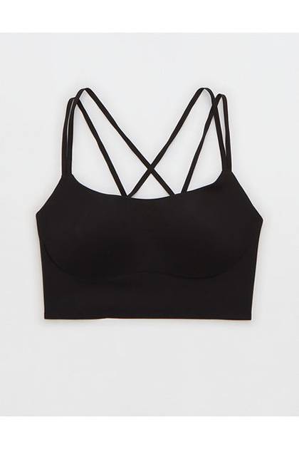 OFFLINE By Aerie Real Me XTRA Hold Up! Strappy Sports Bra True Black