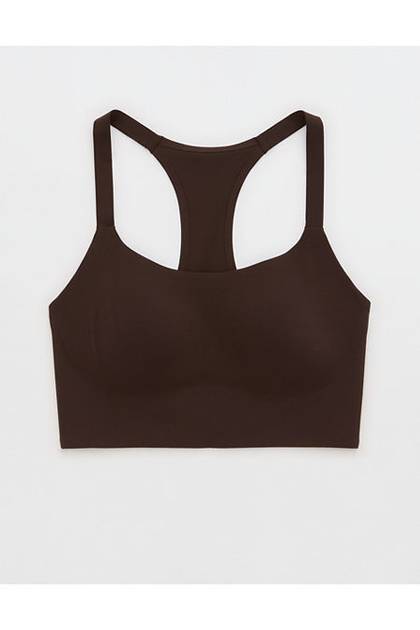 OFFLINE By Aerie Real Me Hold Up! Racerback Sports Bra Deep Earth