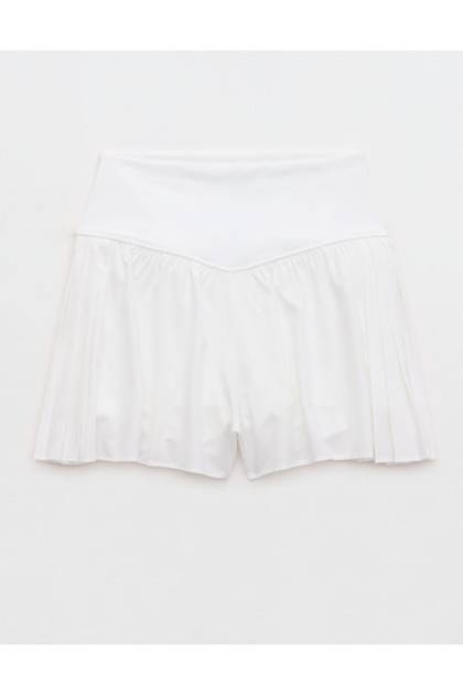 OFFLINE By Aerie Real Me Pleated Flowy Short White