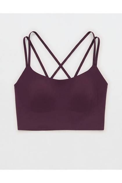 OFFLINE By Aerie Real Me XTRA Hold Up! Strappy Sports Bra Cool Berry