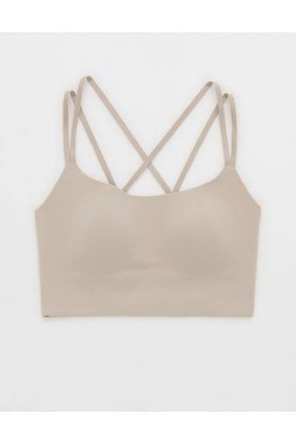 OFFLINE By Aerie Real Me XTRA Hold Up! Strappy Sports Bra Stone Harbor