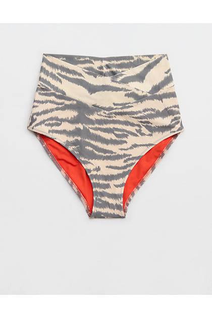 Aerie High Waisted Full Coverage Bikini Bottom Natural