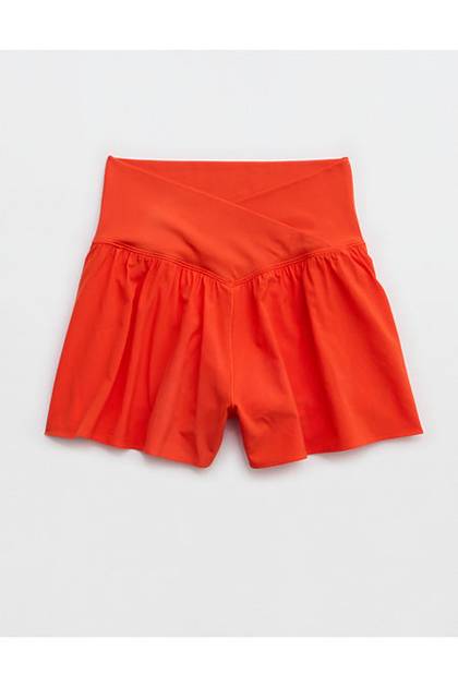 OFFLINE By Aerie Real Me Crossover Flowy Short Orange Flare