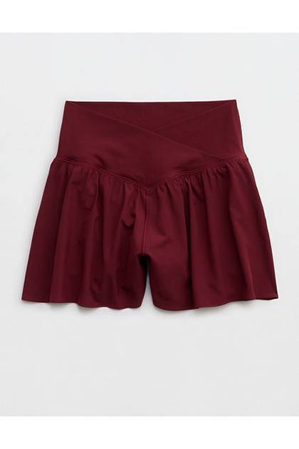 OFFLINE By Aerie Real Me Crossover Flowy Short Deep Ruby
