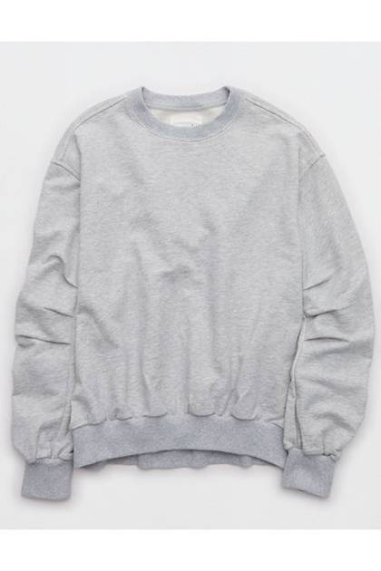Aerie Jet Setter Crew Sweatshirt Medium Heather Gray