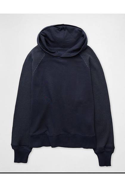 Aerie Essential Waffle Hoodie Navy