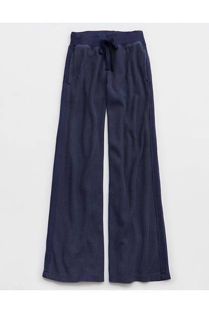 Aerie Essential Waffle Trouser Navy